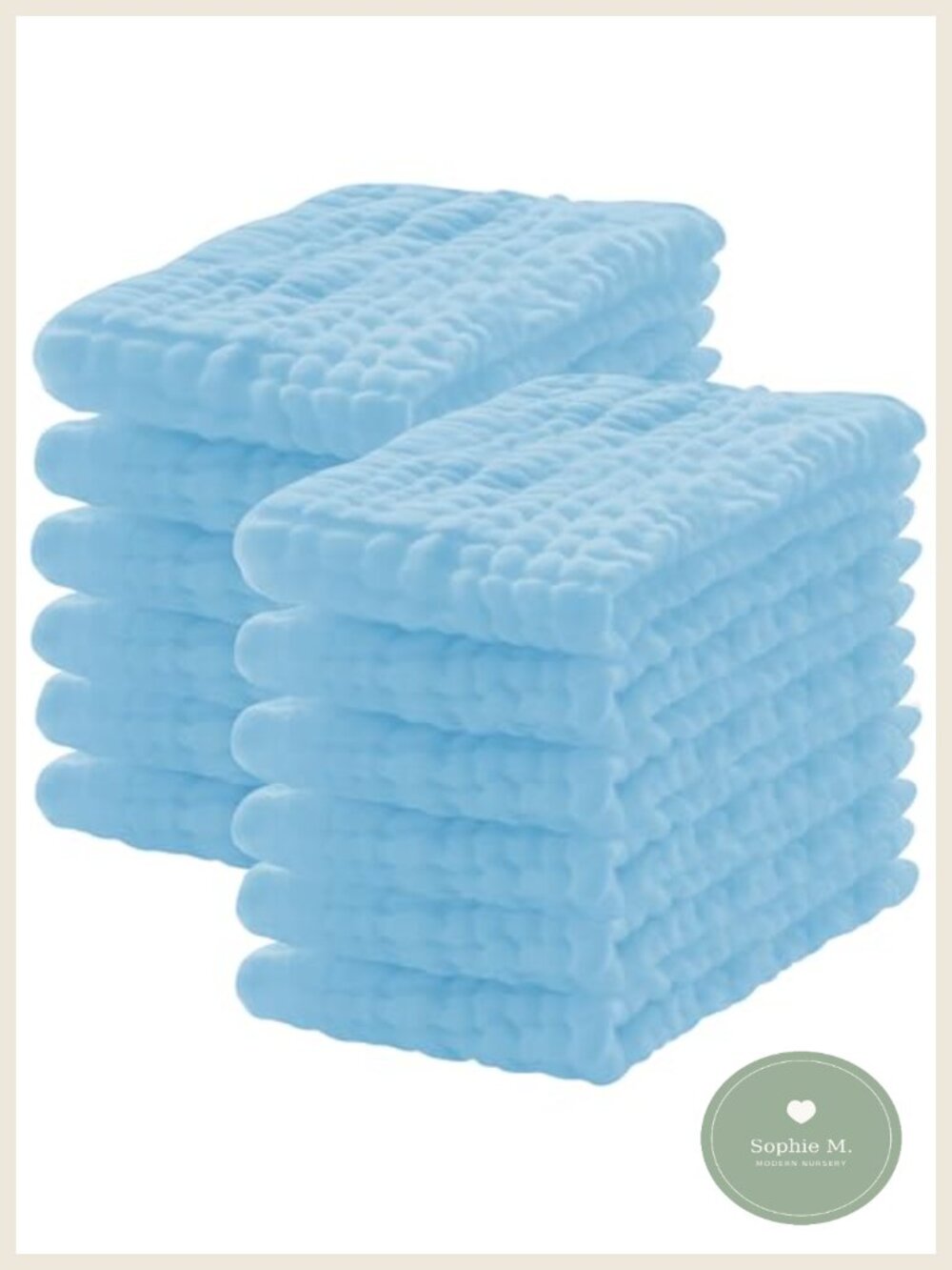 12 Pack Muslin Burp Cloths 100% Cotton 20x10 Extra Soft Absorbent Baby Burp